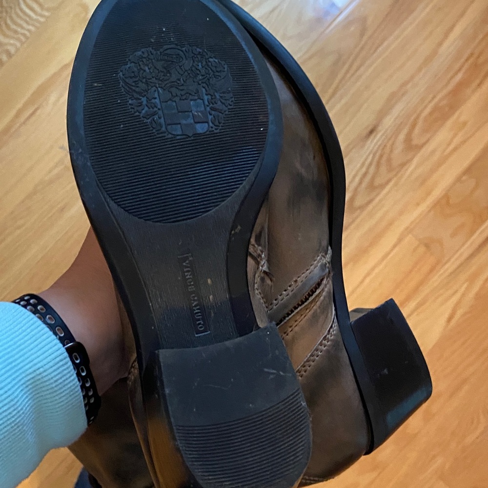 Vince Camuto Distressed Brown Leather Boots - Picture 8 of 9